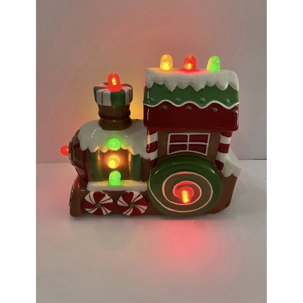 Hallmark Christmas Express light up gingerbread train gumdrop vintage